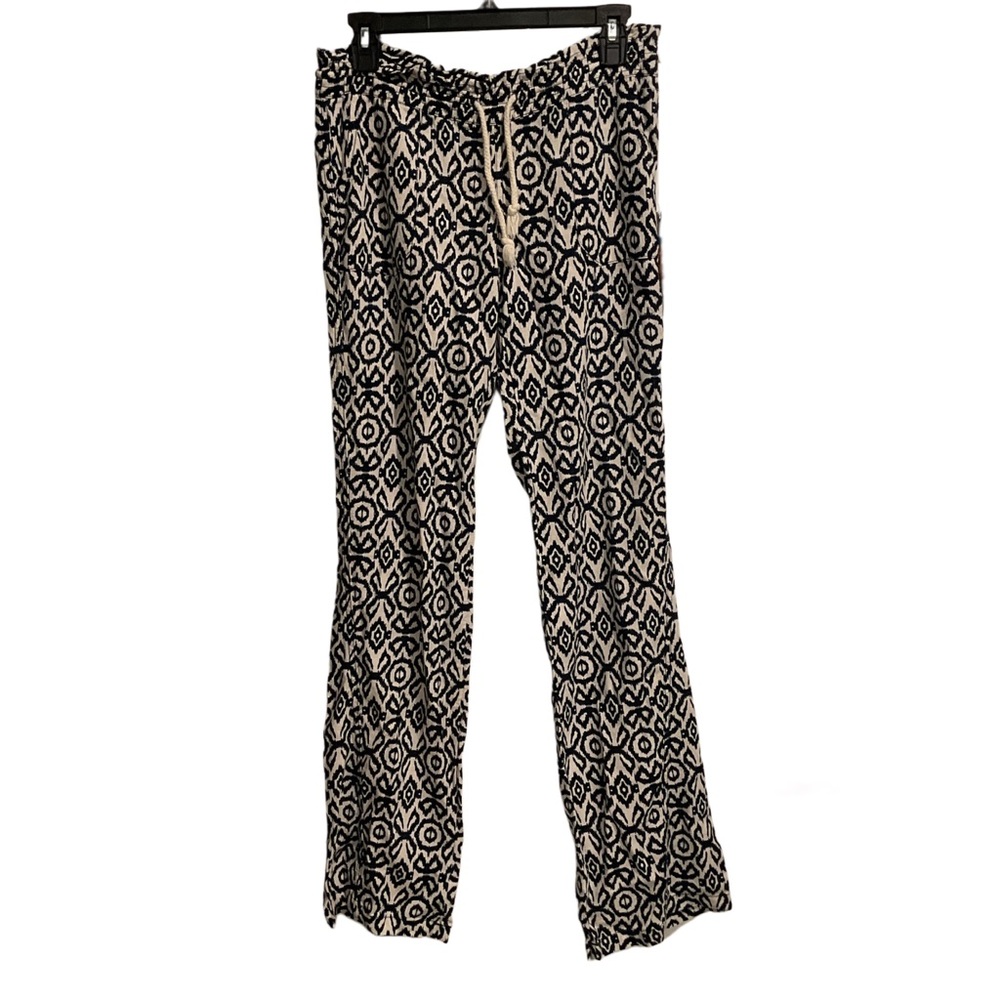 Cali 1850‎ Women’s Boho Pants White/Black Geo Print